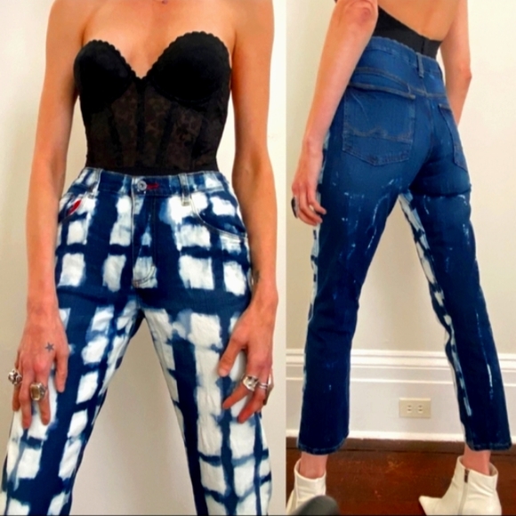 WRANGLER Vintage Tie Dyed Splatter Jeans #90s - Picture 3 of 5